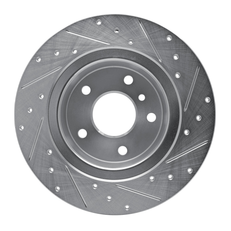 Land Rover Range Rover Brake Rotor (1) - Rear Left - R1 Concepts - Drilled & Slotted - Silver - `94-`04